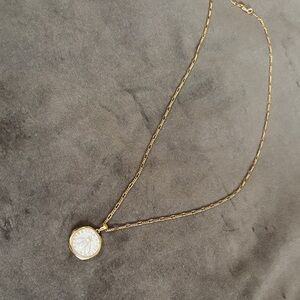 Gold-Tone Coin Pendant Necklace - Classic Gold Finish